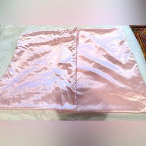 Set of 2 Princess pink satin standard pillow covers shams with zipper